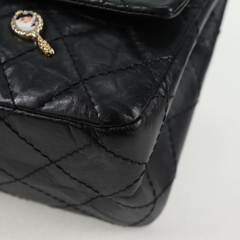 【日本直送】香奈兒 Matelasse 25 鏈條肩背包，小牛皮，黑色，CC 標誌，正品編號 131547M-14