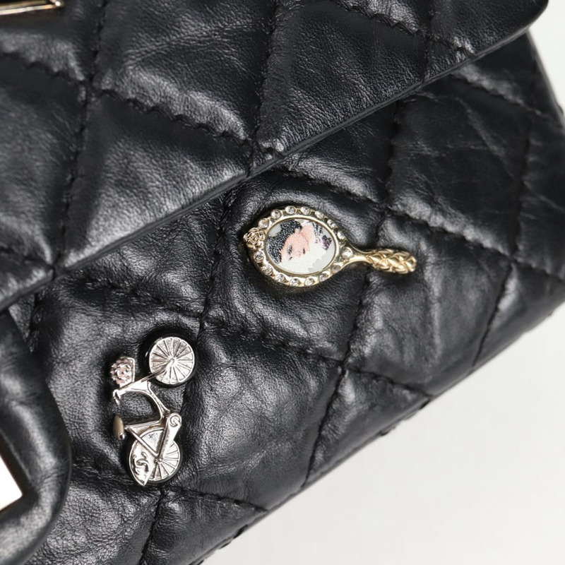 【日本直送】香奈兒 Matelasse 25 鏈條肩背包，小牛皮，黑色，CC 標誌，正品編號 131547M-20