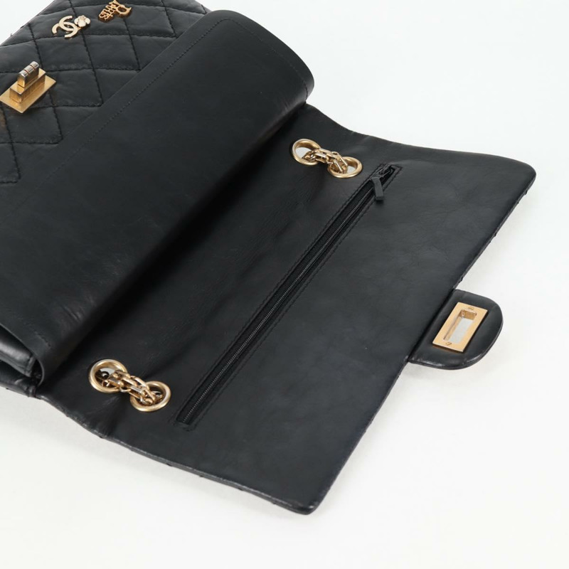 【日本直送】香奈兒 Matelasse 25 鏈條肩背包，小牛皮，黑色，CC 標誌，正品編號 131547M-22