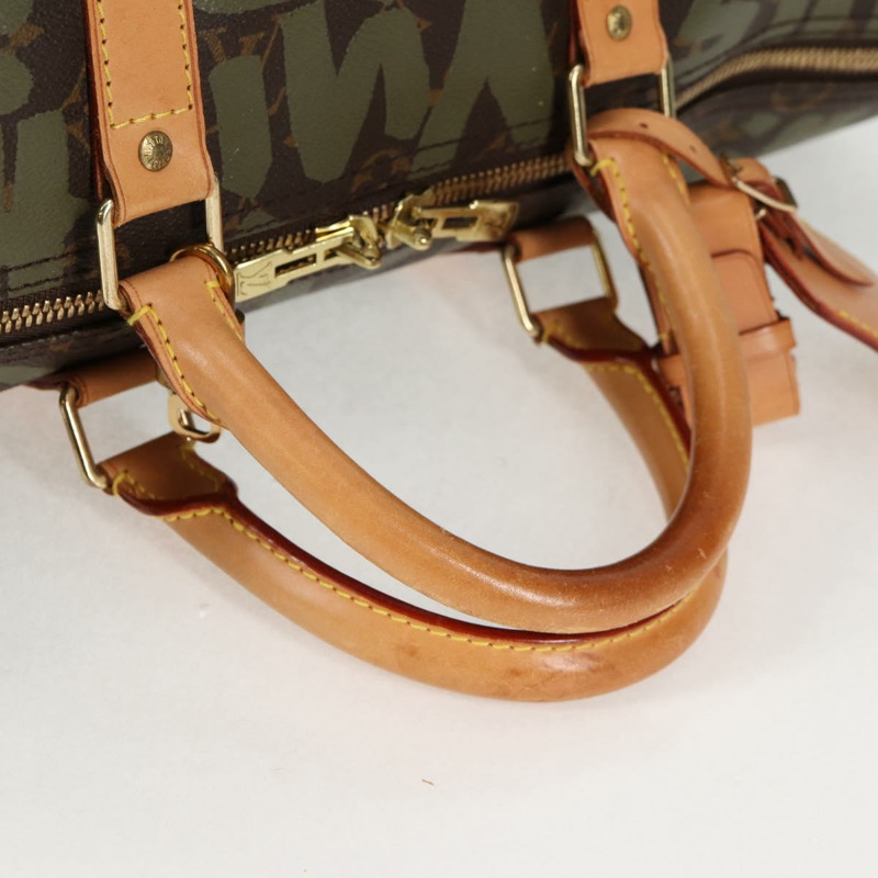 【日本直送】路易威登 Monogram Graffiti Keepall 50 波士頓包 卡其色 M92196 正品 129961V-7