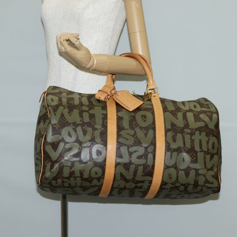 【日本直送】路易威登 Monogram Graffiti Keepall 50 波士頓包 卡其色 M92196 正品 129961V-23