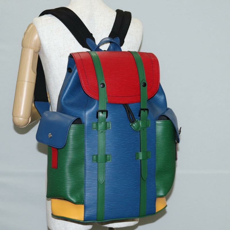 【日本直送】路易威登 Epi Christopher PM 背包 三色藍紅 M55565 正品 122883M-26