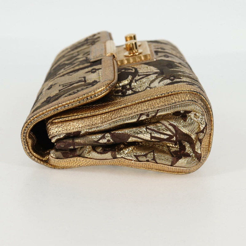 【日本直送】路易威登 Monogram Brocade Tari 手拿包 金色 M93142 LV 正品 121509V-2