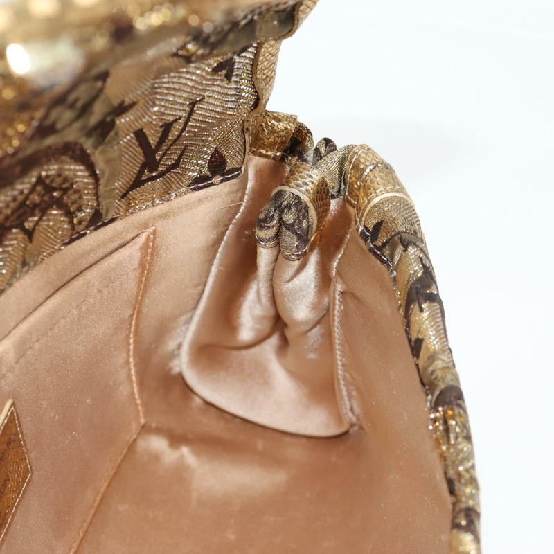 【日本直送】路易威登 Monogram Brocade Tari 手拿包 金色 M93142 LV 正品 121509V-19