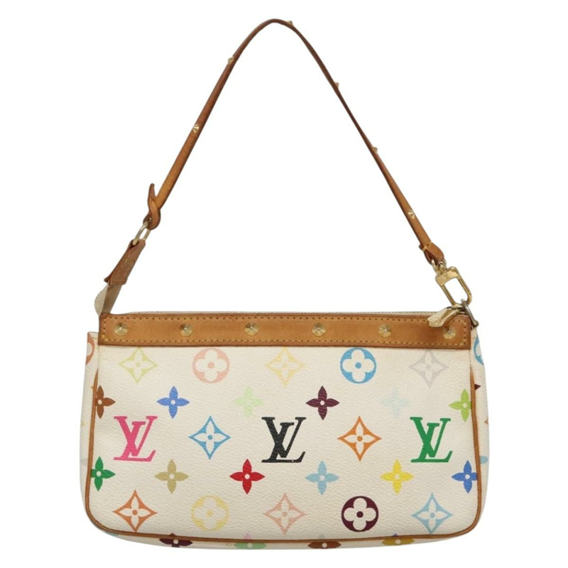 【日本直送】路易威登 Monogram 多色 Pochette 手拿包 白色 M92649 LV 授權 132557-1