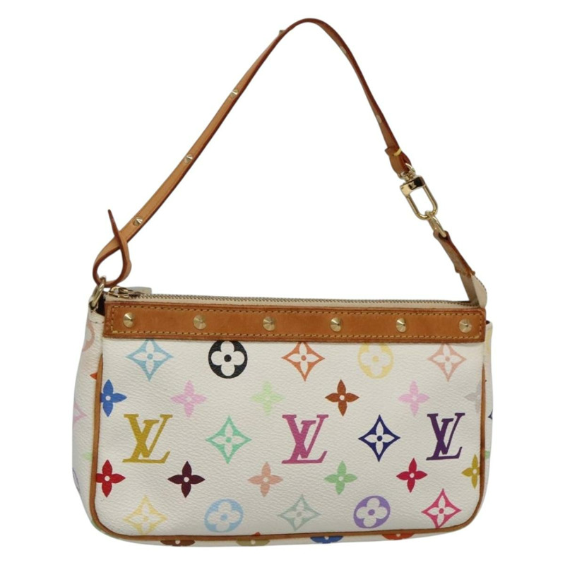 【日本直送】路易威登 Monogram 多色 Pochette 手拿包 白色 M92649 LV 授權 131818-0