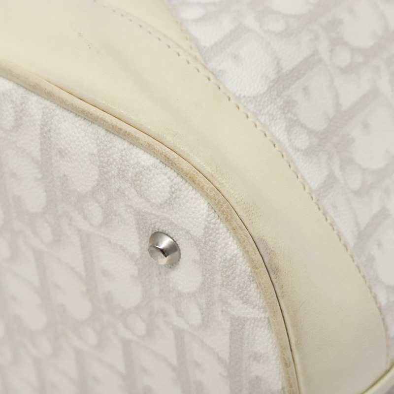 【日本直送】Christian Dior Trotter帆布浪漫單肩包 PVC 白色銀色 正品 133156-8