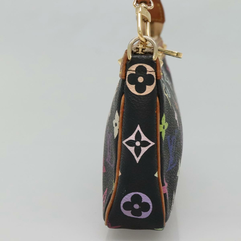 【日本直送】路易威登 Monogram Multicolor Pochette 手拿包 黑色 M92648 LV Auth 135506-2