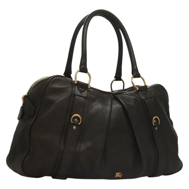 【日本直送】BURBERRY 單肩包 皮革 黑金 正品 134105-0