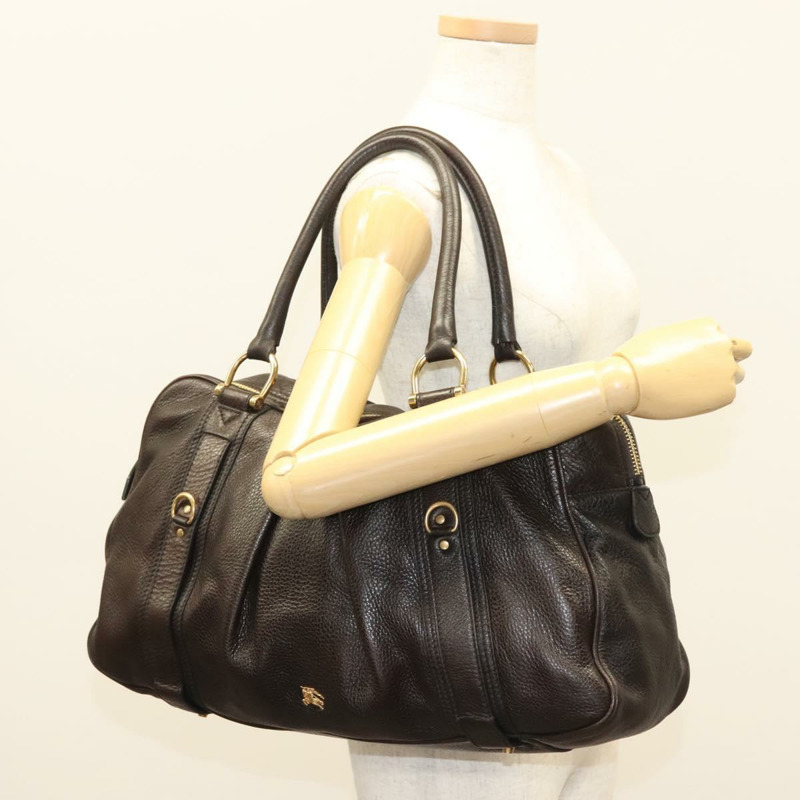 【日本直送】BURBERRY 單肩包 皮革 黑金 正品 134105-21