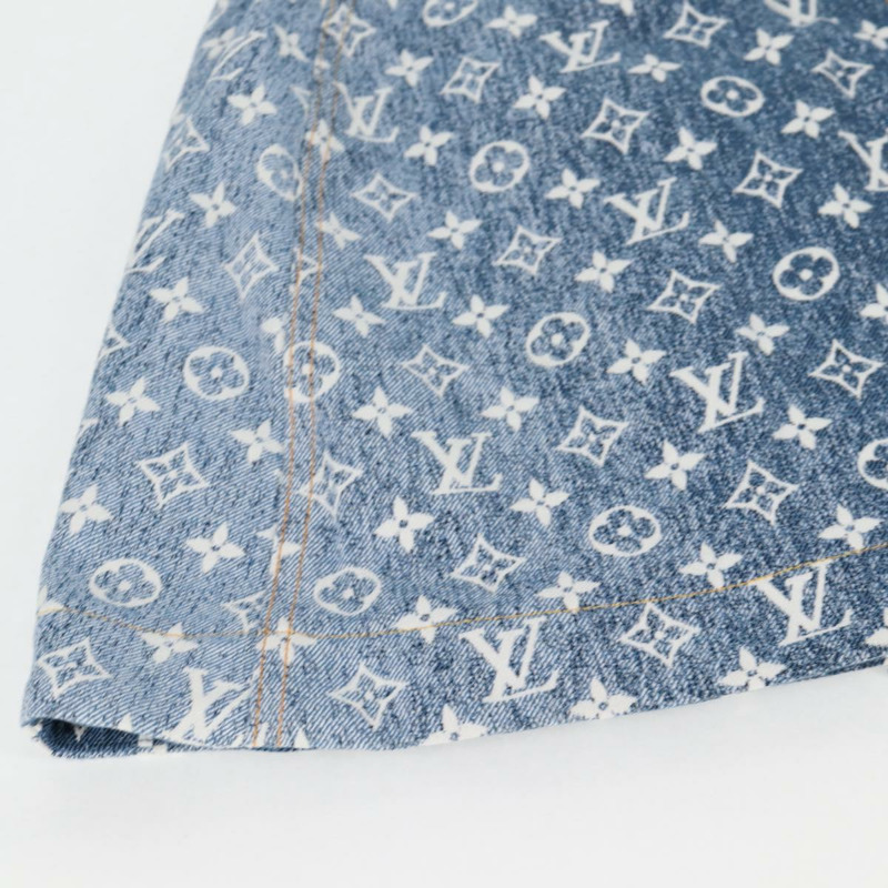 【日本直送】LOUIS VUITTON Monogram Jaguar A 字裙牛仔布 34 藍 1A9NK9 LV Auth 133644M-9