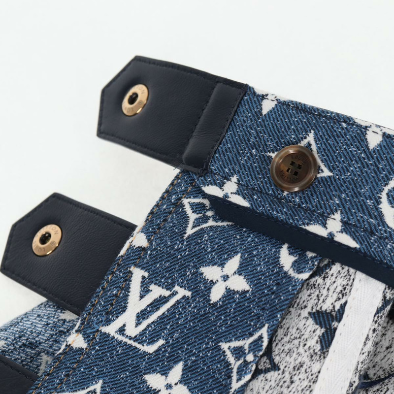 【日本直送】LOUIS VUITTON Monogram Jaguar A 字裙牛仔布 34 藍 1A9NK9 LV Auth 133644M-12