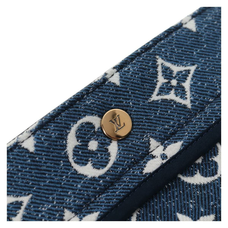 【日本直送】LOUIS VUITTON Monogram Jaguar A 字裙牛仔布 34 藍 1A9NK9 LV Auth 133644M-14