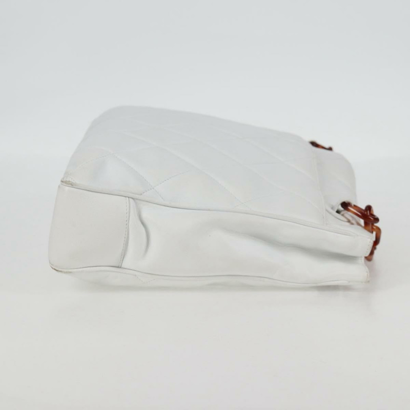 【日本直送】香奈兒 Matelasse 鏈條單肩包 小羊皮 白色 CC 正品 134221-4