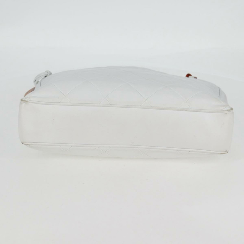 【日本直送】香奈兒 Matelasse 鏈條單肩包 小羊皮 白色 CC 正品 134221-5