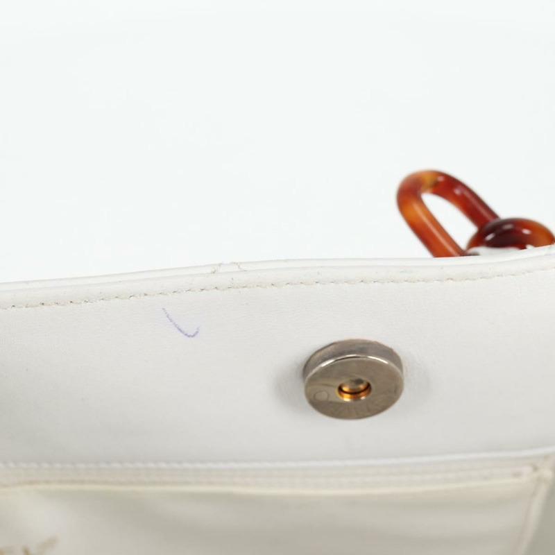 【日本直送】香奈兒 Matelasse 鏈條單肩包 小羊皮 白色 CC 正品 134221-9