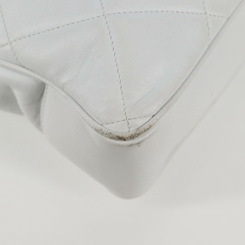 【日本直送】香奈兒 Matelasse 鏈條單肩包 小羊皮 白色 CC 正品 134221-16