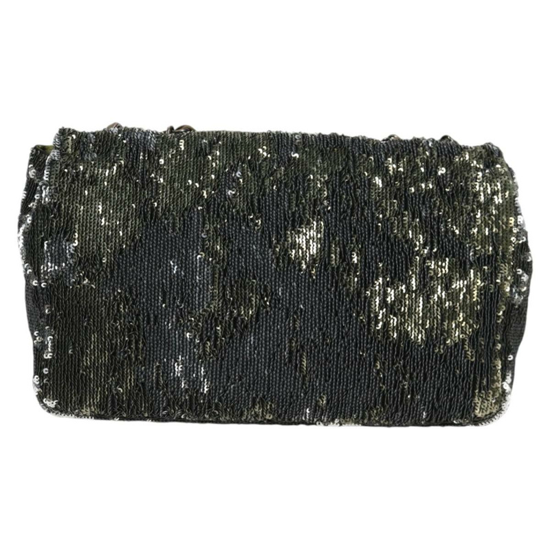 【日本直送】香奈兒 2017 郵輪系列 Coco Cuba 鏈條單肩包亮片綠色 CC 正品 ar13715M-1