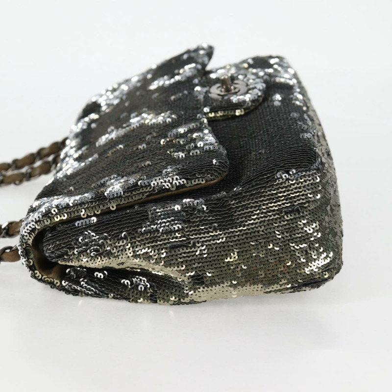 【日本直送】香奈兒 2017 郵輪系列 Coco Cuba 鏈條單肩包亮片綠色 CC 正品 ar13715M-2