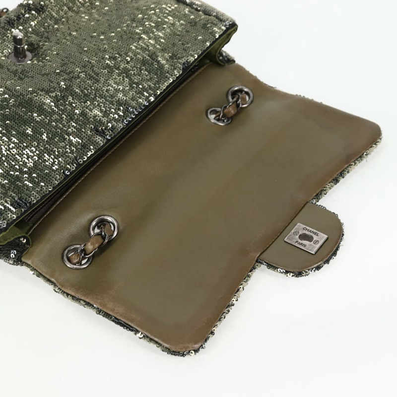 【日本直送】香奈兒 2017 郵輪系列 Coco Cuba 鏈條單肩包亮片綠色 CC 正品 ar13715M-9