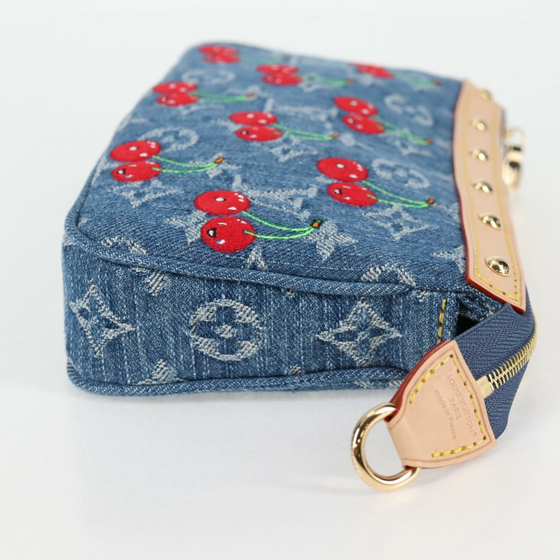 【日本直送】路易威登 Monogram Denim Cherry Pochette 手拿包,藍色,貨號 M13994,LV 正品,ar13663SM-3