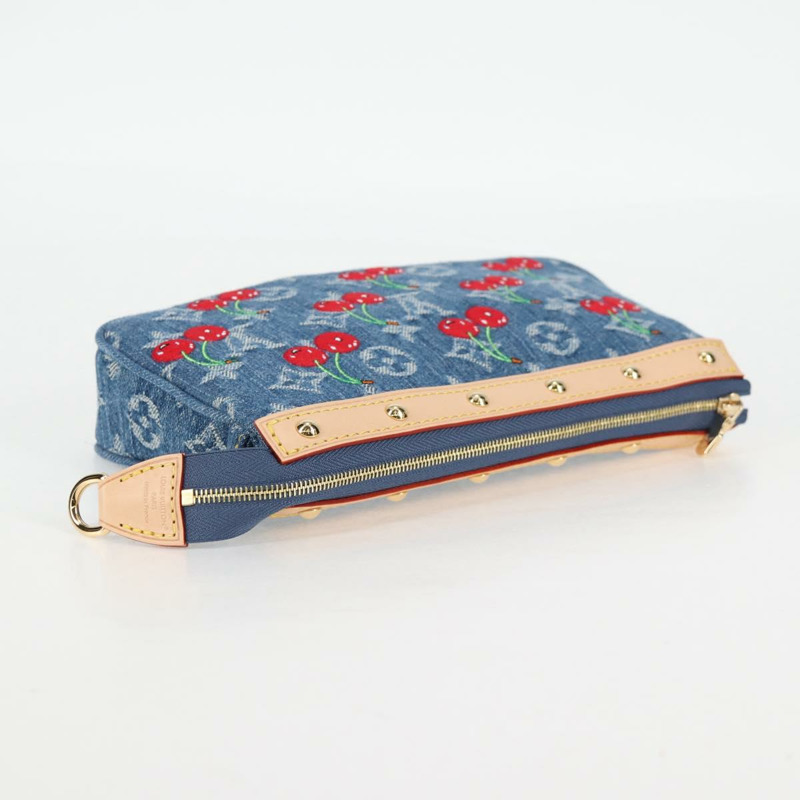 【日本直送】路易威登 Monogram Denim Cherry Pochette 手拿包,藍色,貨號 M13994,LV 正品,ar13663SM-4