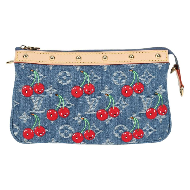 【日本直送】路易威登 Monogram Denim Cherry Pochette 手拿包,藍色,貨號 M13994,LV 正品,ar13663SM-12