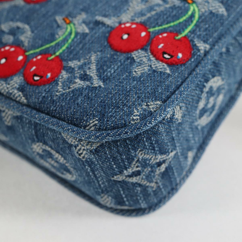【日本直送】路易威登 Monogram Denim Cherry Pochette 手拿包,藍色,貨號 M13994,LV 正品,ar13663SM-13