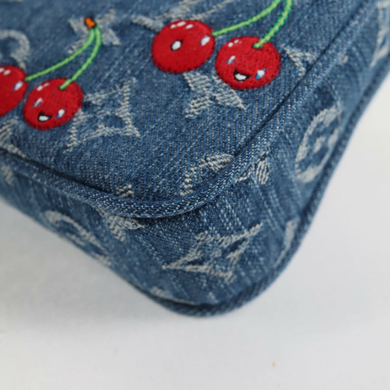 【日本直送】路易威登 Monogram Denim Cherry Pochette 手拿包,藍色,貨號 M13994,LV 正品,ar13663SM-15