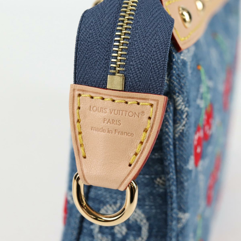 【日本直送】路易威登 Monogram Denim Cherry Pochette 手拿包,藍色,貨號 M13994,LV 正品,ar13663SM-16