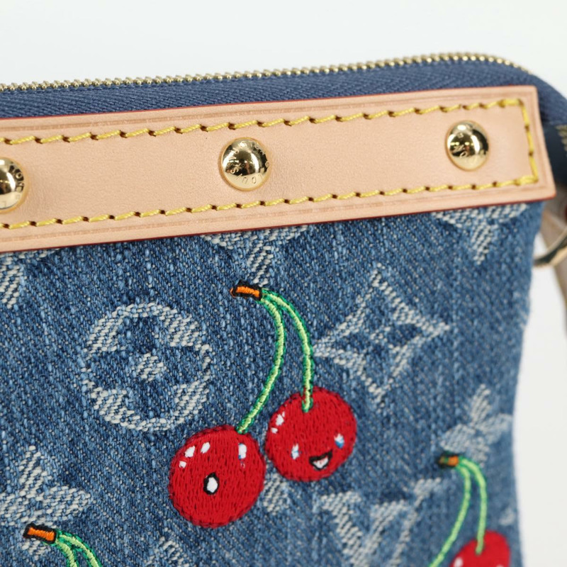 【日本直送】路易威登 Monogram Denim Cherry Pochette 手拿包,藍色,貨號 M13994,LV 正品,ar13663SM-17