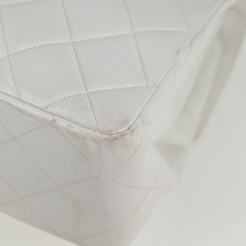 【日本直送】香奈兒 Matelasse 雙面鏈條包 小羊皮 白金 CC 正品 bs17533A-21