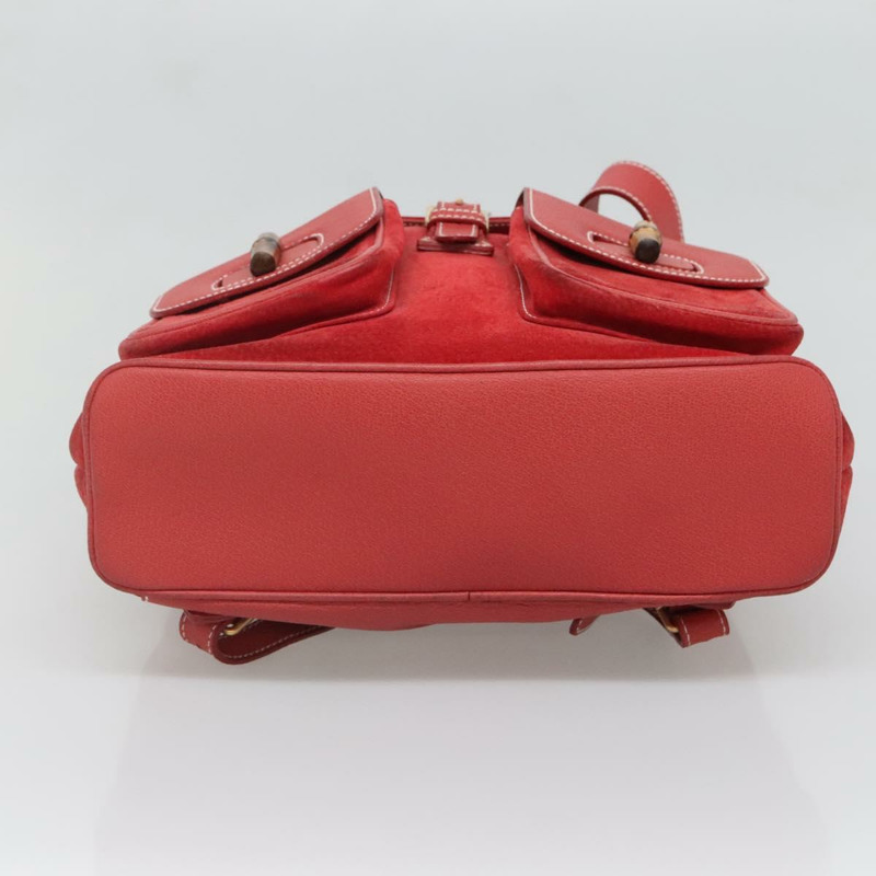 【日本直送】GUCCI 竹子背包 絨面革 紅金 003 2058 0016 正品 136160-4