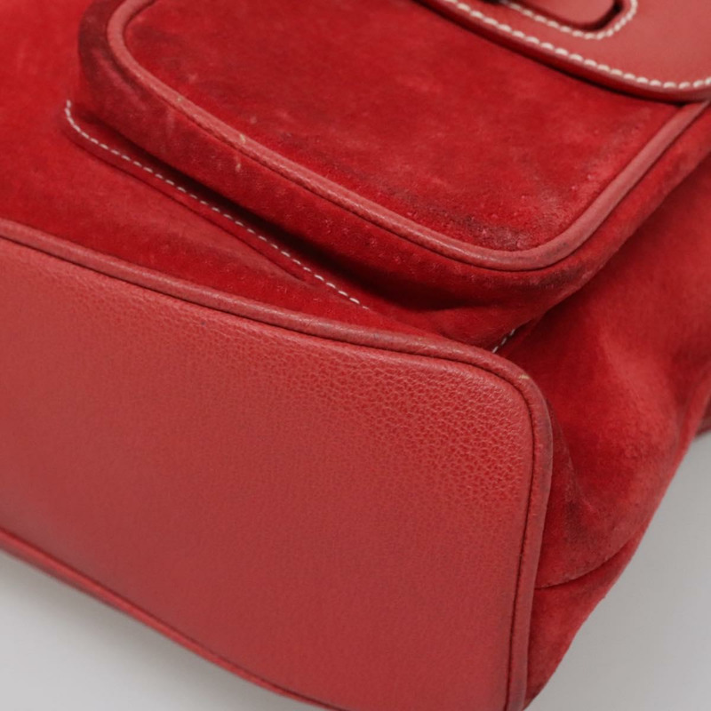 【日本直送】GUCCI 竹子背包 絨面革 紅金 003 2058 0016 正品 136160-14