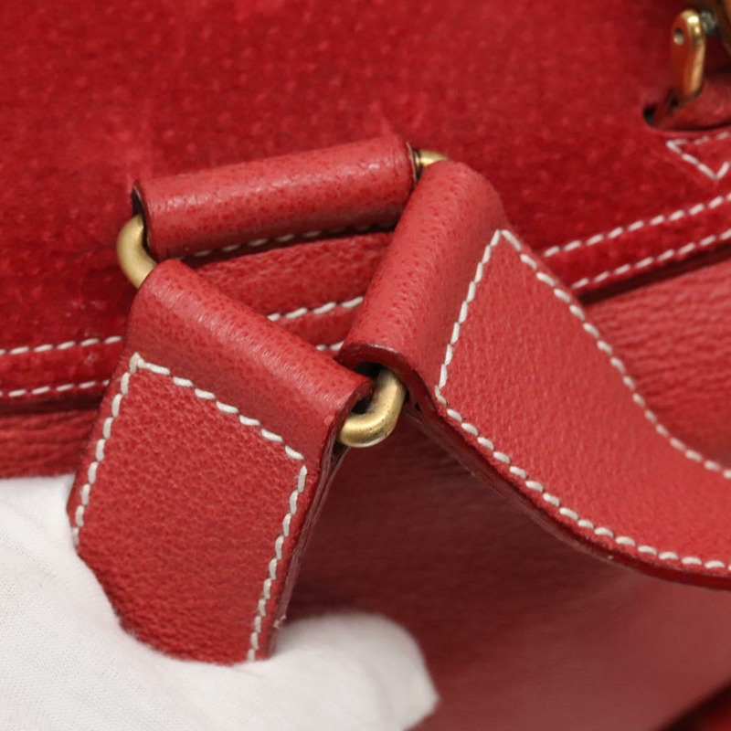 【日本直送】GUCCI 竹子背包 絨面革 紅金 003 2058 0016 正品 136160-17
