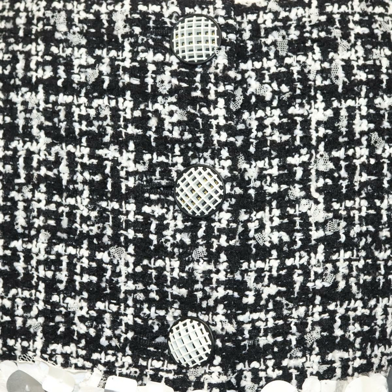 【日本直送】香奈兒黑色斜紋軟呢連身襯衫，CC標誌，貨號132999M-4