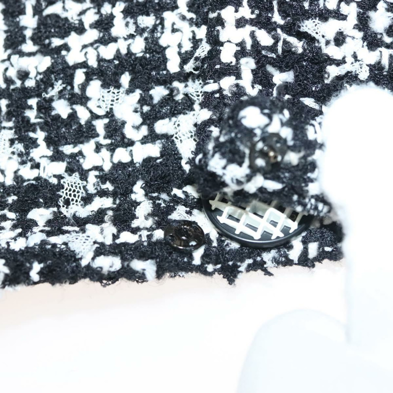 【日本直送】香奈兒黑色斜紋軟呢連身襯衫，CC標誌，貨號132999M-9