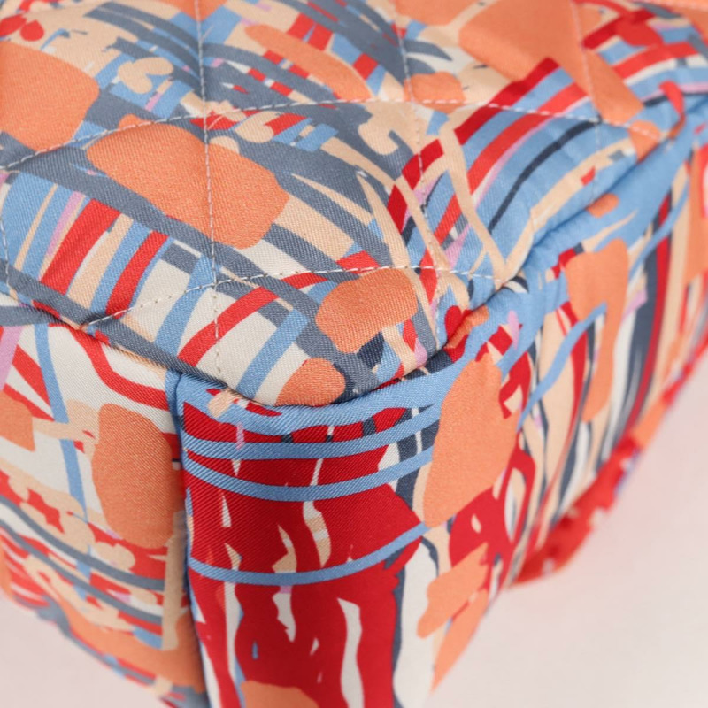 【日本直送】香奈兒 Matelasse 鏈條單肩包 尼龍 橘色 銀色 CC 正品 132851M-18