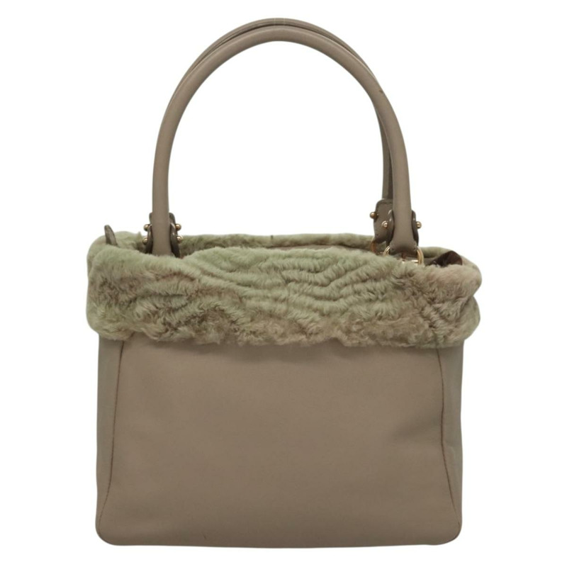 【日本直送】Salvatore Ferragamo 手提包 皮革 灰色 金色 正品 133404-1