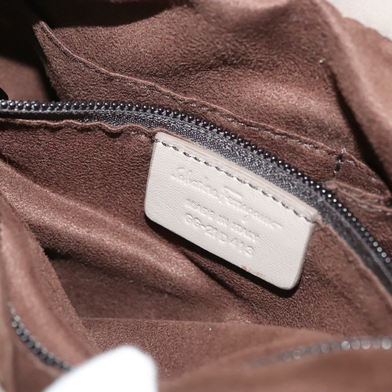 【日本直送】Salvatore Ferragamo 手提包 皮革 灰色 金色 正品 133404-10