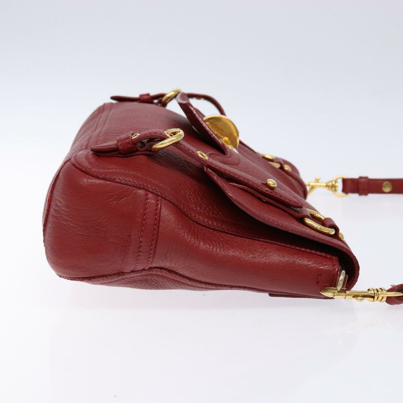 【日本直送】Miu Miu 單肩包 皮革 紅金 正品 133412-2