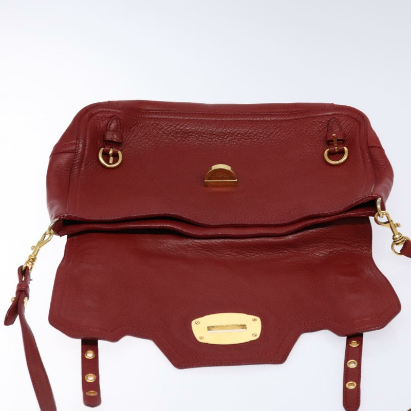 【日本直送】Miu Miu 單肩包 皮革 紅金 正品 133412-9