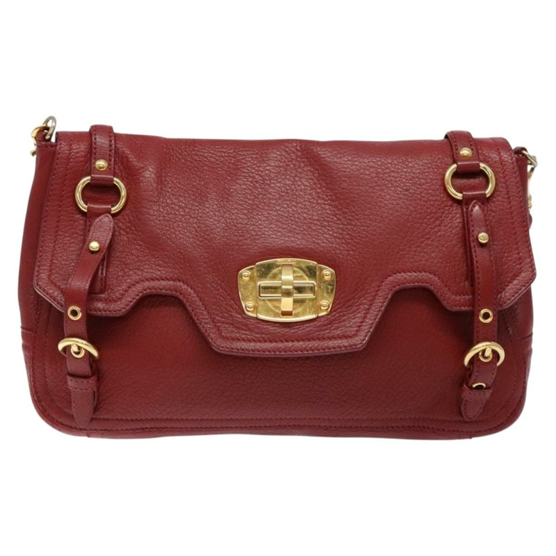 【日本直送】Miu Miu 單肩包 皮革 紅金 正品 133412-12