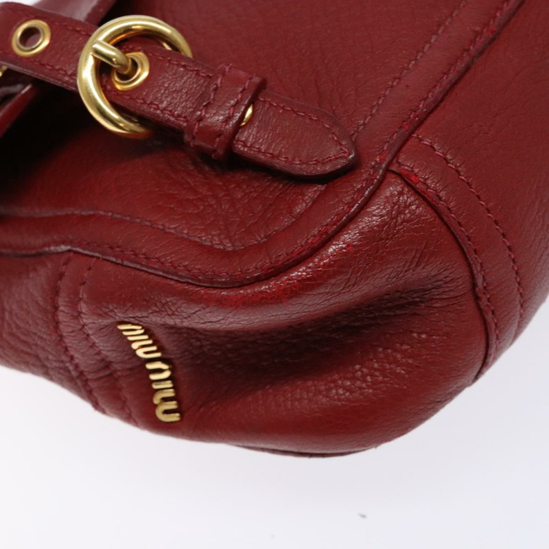 【日本直送】Miu Miu 單肩包 皮革 紅金 正品 133412-13