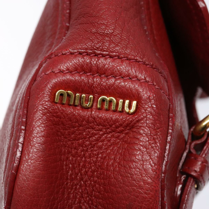 【日本直送】Miu Miu 單肩包 皮革 紅金 正品 133412-16