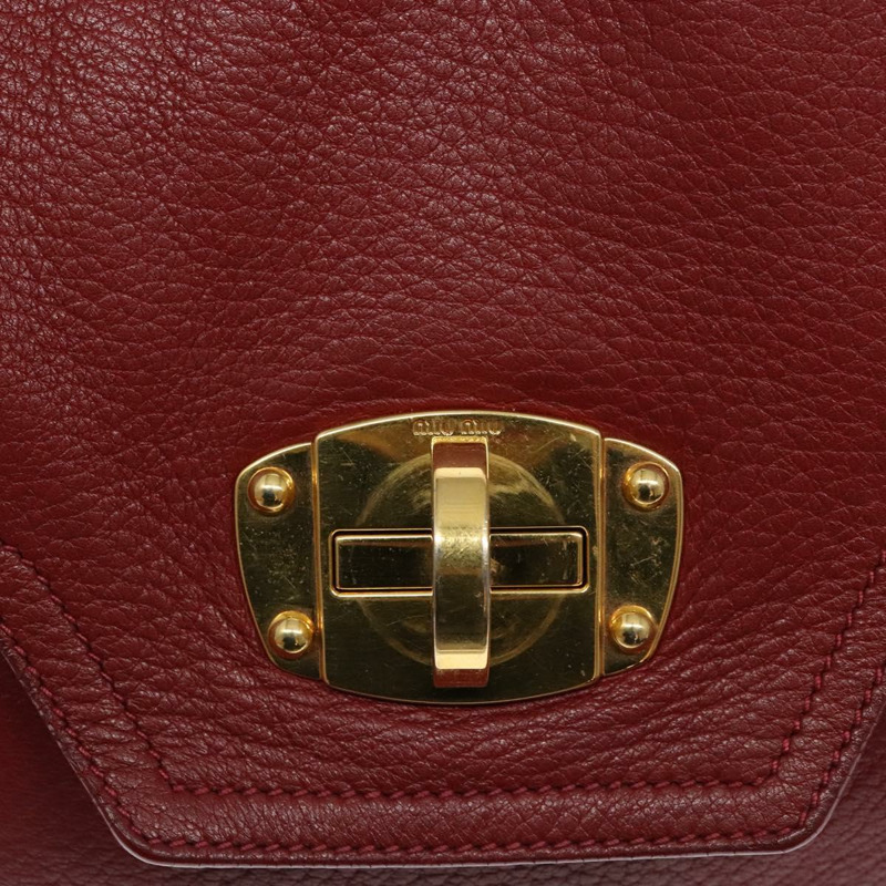【日本直送】Miu Miu 單肩包 皮革 紅金 正品 133412-17