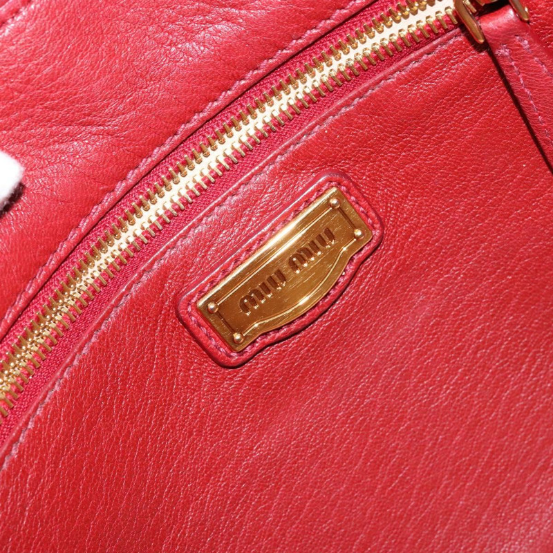 【日本直送】Miu Miu 單肩包 皮革 紅金 正品 133412-19