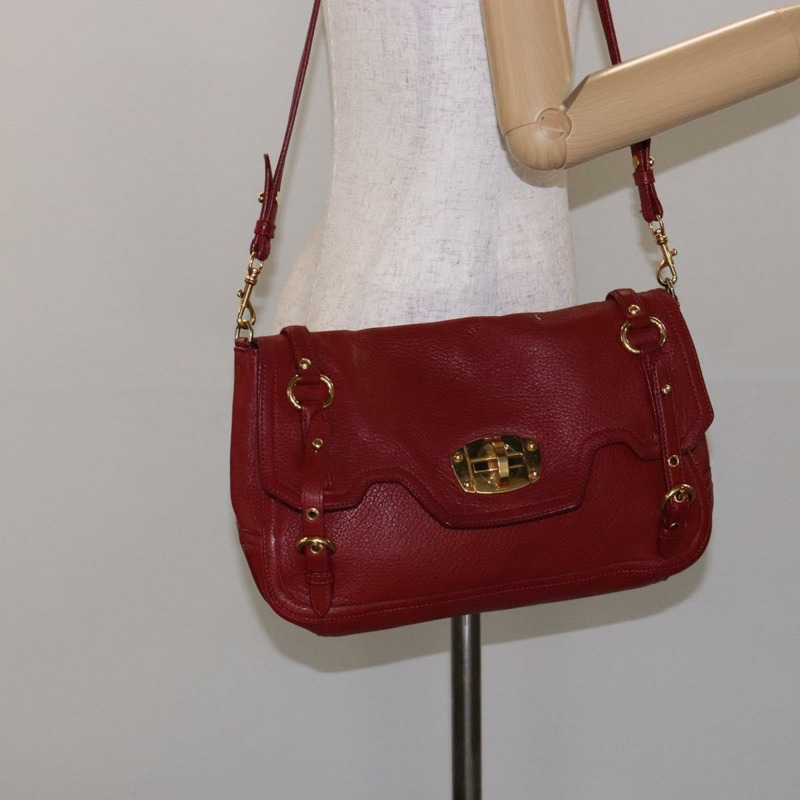 【日本直送】Miu Miu 單肩包 皮革 紅金 正品 133412-23