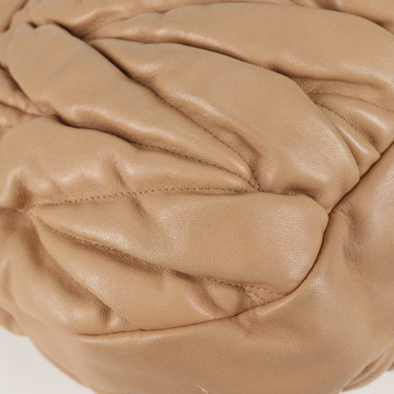 【日本直送】Miu Miu Matelasse 手提包 皮革 2 向 米色 金 正品 133401-18