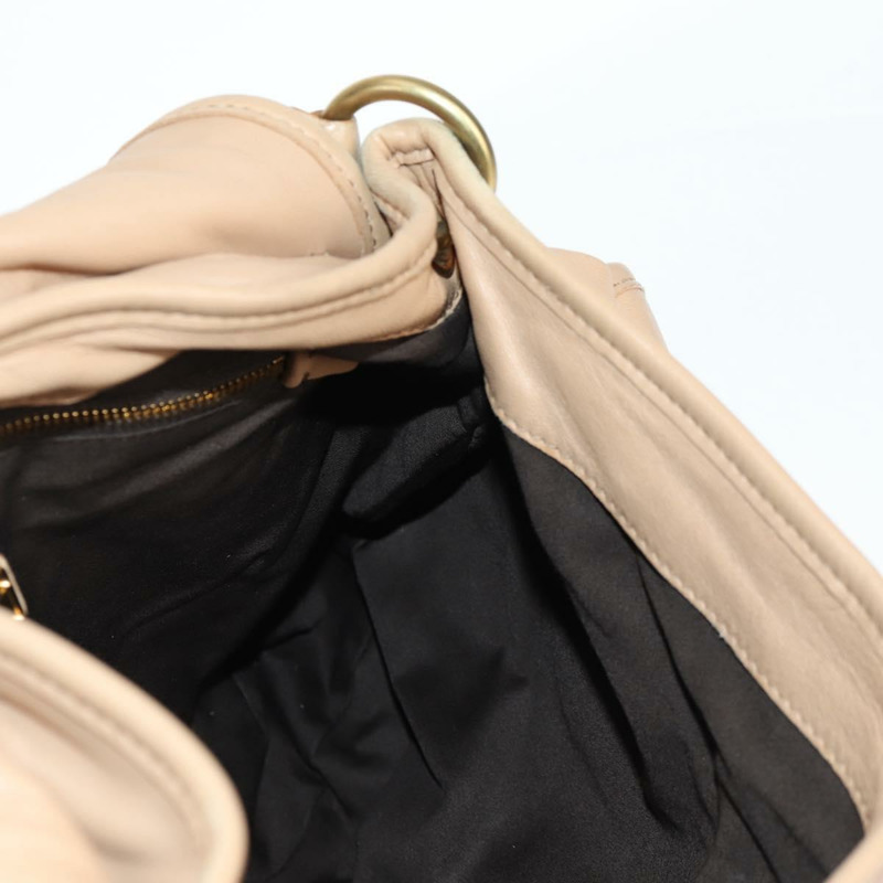 【日本直送】Miu Miu Matelasse 手提包 皮革 2 向 米色 金 正品 133401-24